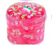 Pink clear peach slime 🍑🩷