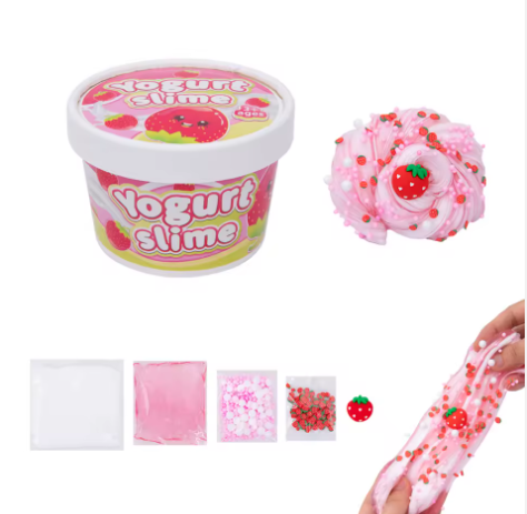 DIY Pink Strawberry Bead Slime🍓