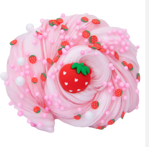 DIY Pink Strawberry Bead Slime🍓